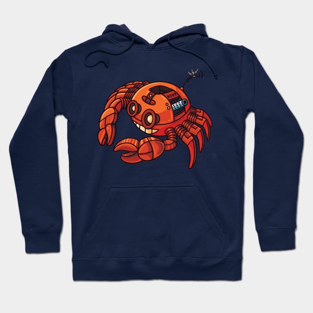 Crab Bot Hoodie by Moe Tees